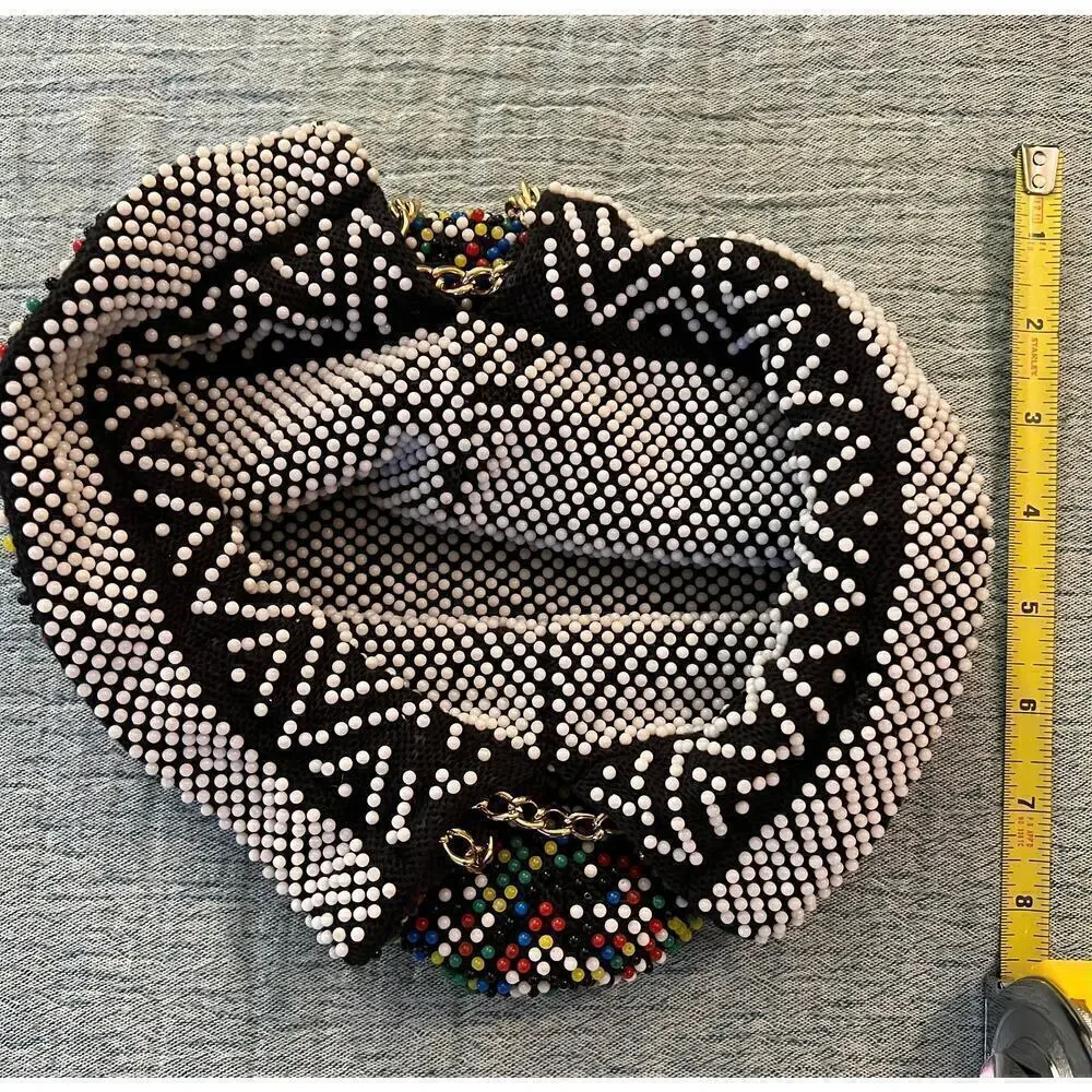Vintage Reversible Beaded Draw string Bag